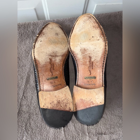 Mezlan vintage Italian genuine crocodile black derby shoes size 13 M - Picture 7 of 8